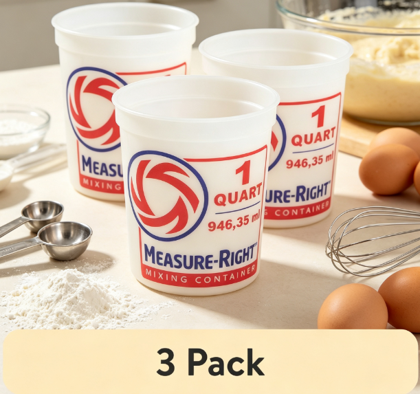Kitchen Baking Area - Round Plastic Mixing Container 1 Quart