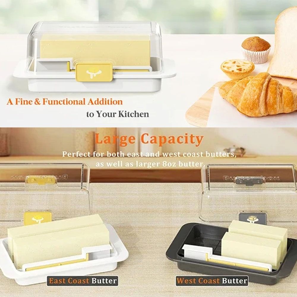 Clear Lid Butter Storage Box D - đánh giá và giá Kitchen Baking Storage Containers