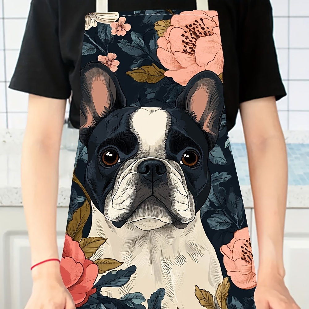 French Bulldog Floral Apron -  - đánh giá và giá Kitchen Baking Gift Ideas
