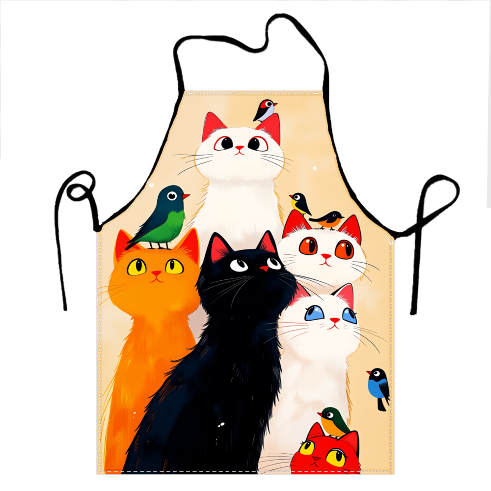 Cute Cats And Birds Apron For  - đánh giá và giá Kitchen Baking Gift Ideas