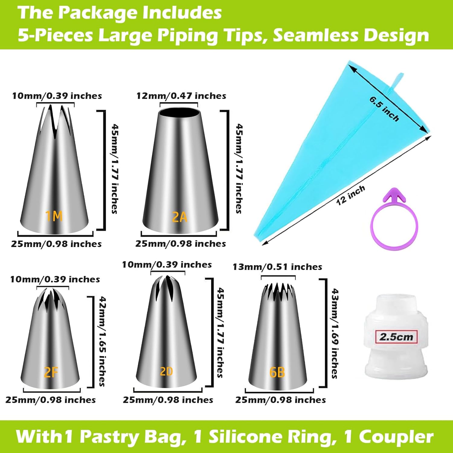 Large Piping Tips Set, Stainle - đánh giá và giá Kitchen And Baking Equipment