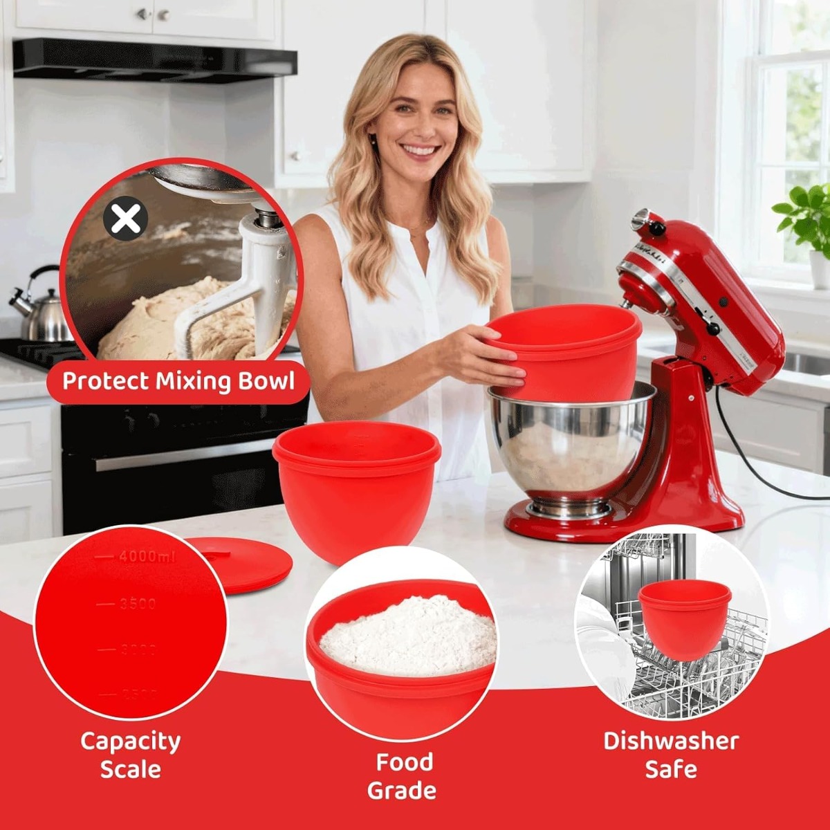 Silicone Mixer Bowl Liner with - đánh giá và giá Kitchen Baking Aid