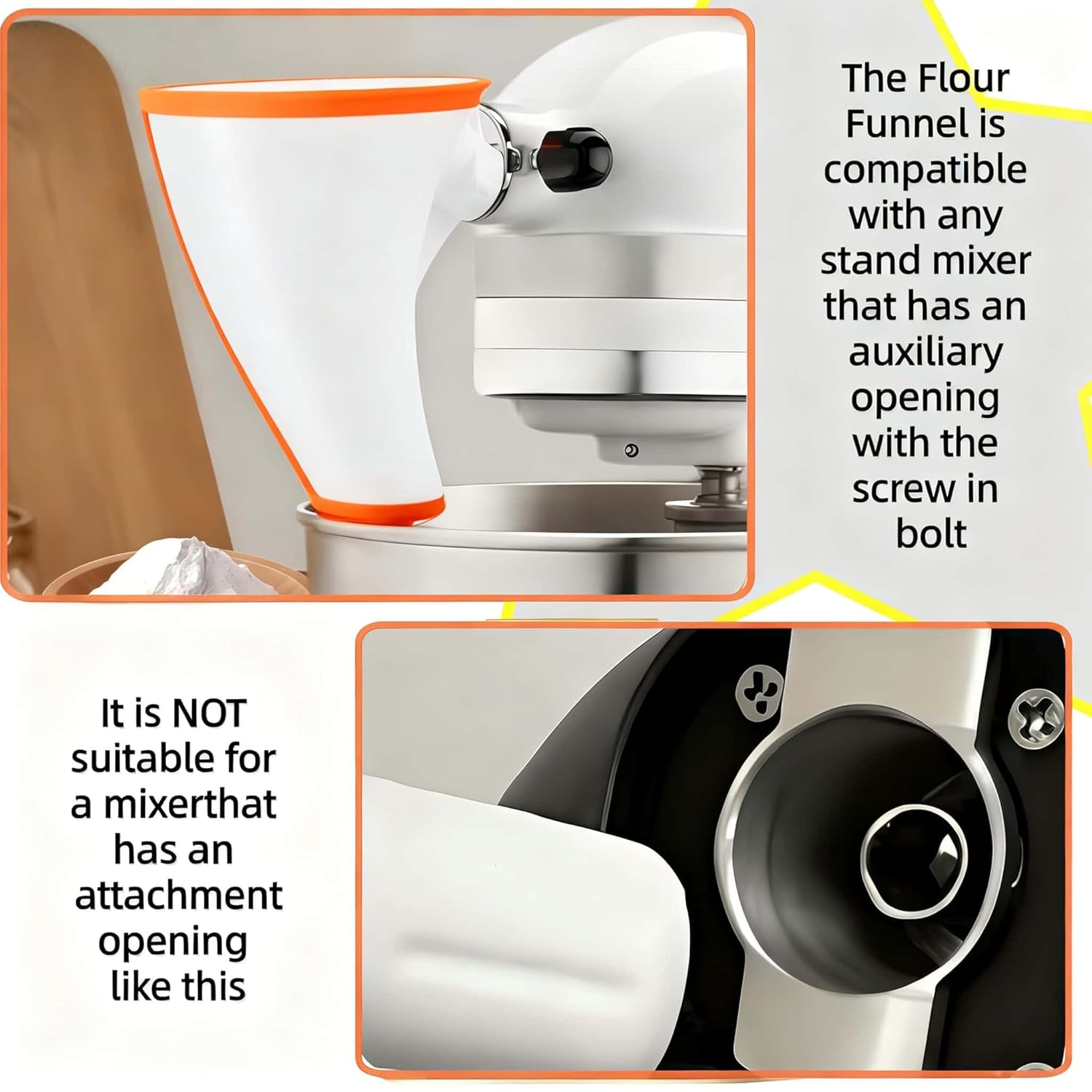 Flour Funne Mixer for Kitchen  - đánh giá và giá Kitchen Baking Aid