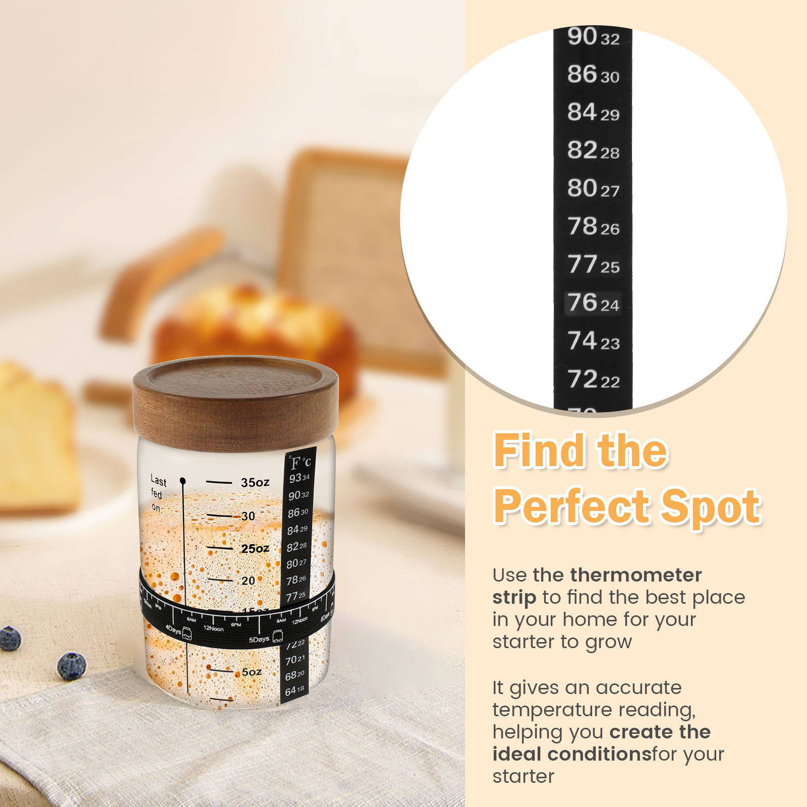 Sourdough Starter Jar Kit 1000 - đánh giá và giá Kitchen Baking Storage Containers