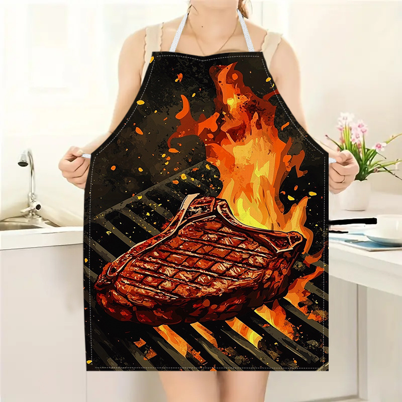 1pc BBQ Steak Apron with Flame - đánh giá và giá Kitchen Baking Gift Ideas